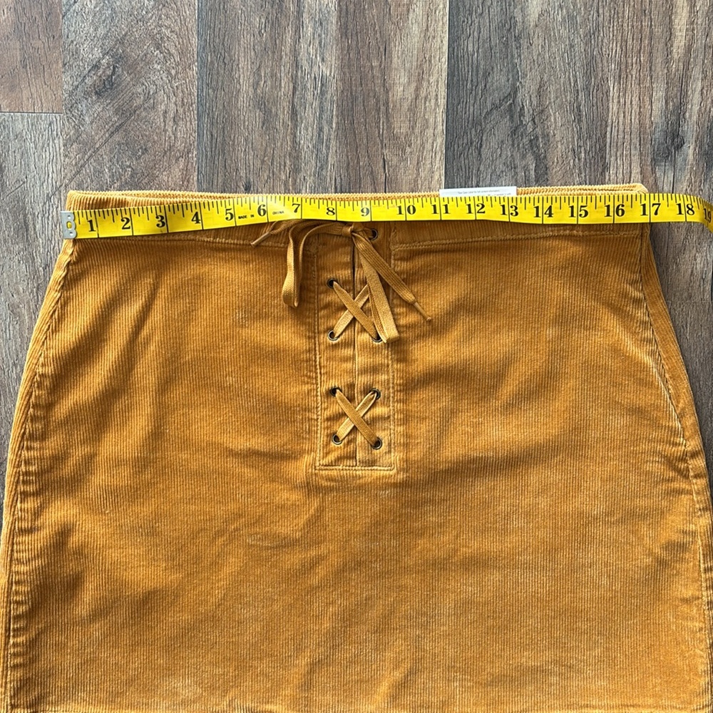 SO High Rise Corduroy Mustard Yellow Mini Skirt New - Picture 4 of 6